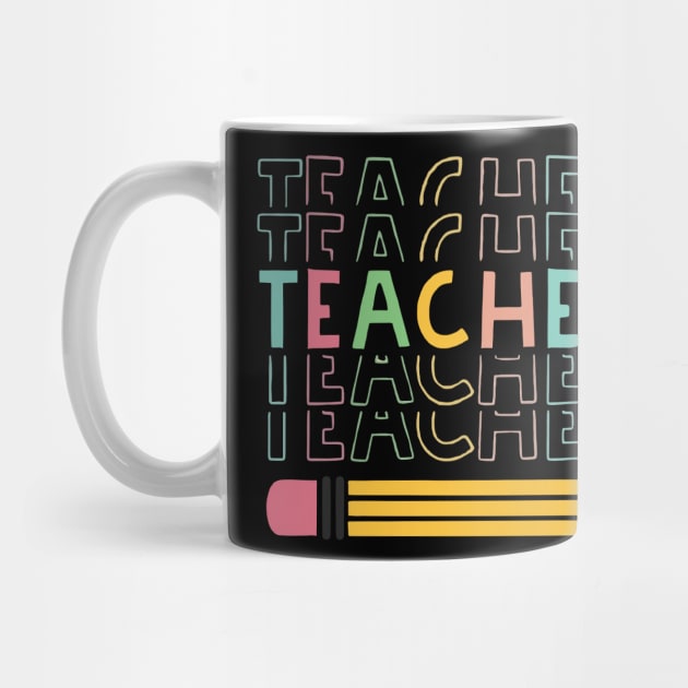 Teacher Appreciation , Colorful Teacher , School Staff Gift Idea by David white